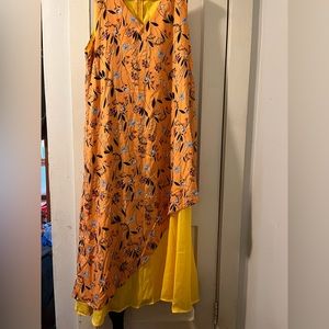 Yellow Asymmetrical Maxi Dress